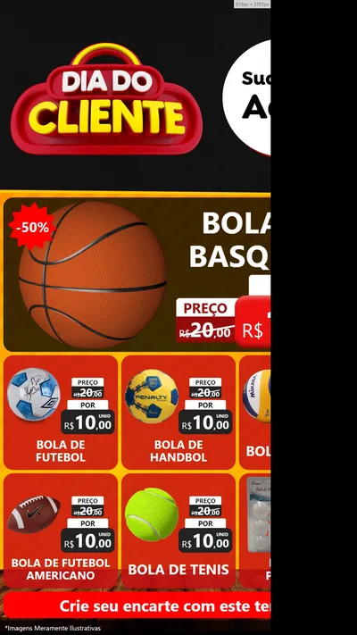 Modelo de Rede Social para Stories com o tema Dia do Cliente para Artigos Esportivos