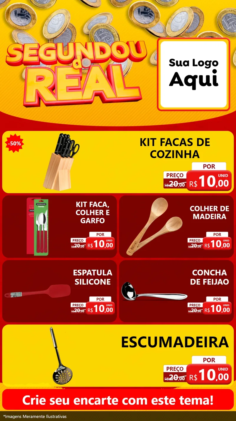 Modelo de TV para TV Vertical com o tema Segundou do Real para Utilidades Domésticas