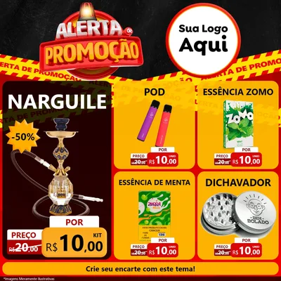 Modelo de Rede Social para Feed Facebook com o tema Alerta de Promoção para Tabacaria