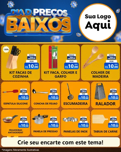 Modelo de Rede Social para Feed Instagram com o tema Dia D Preço Baixo para Utilidades Domésticas
