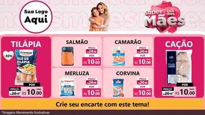 Modelo de TV para TV Horizontal com o tema Super Dia Das Mães para Peixaria