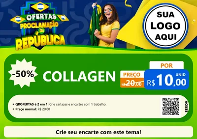 Modelo de Cartaz para Cartaz A4 Horizontal com o tema Ofertas Proclamação da República para Suplementos alimentares