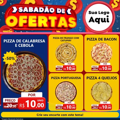 Modelo de Rede Social para Feed Facebook com o tema Sabadão de Ofertas para Pizzaria