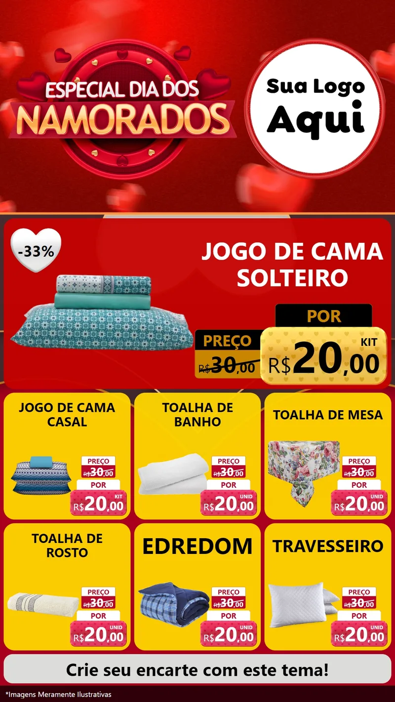 Modelo de Rede Social para Stories com o tema Especial Dia Dos Namorados para Cama, Mesa e Banho