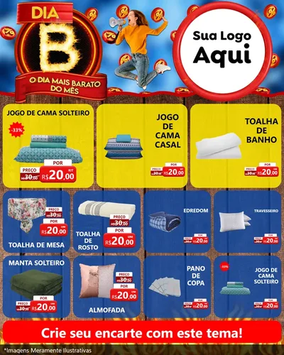 Modelo de Rede Social para Feed Instagram com o tema Dia B - O Dia Mais Barato Do Mês para Cama, Mesa e Banho