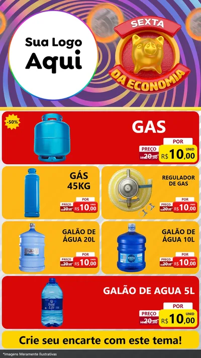 Modelo de TV para TV Vertical com o tema Sexta da Economia para Água e gás