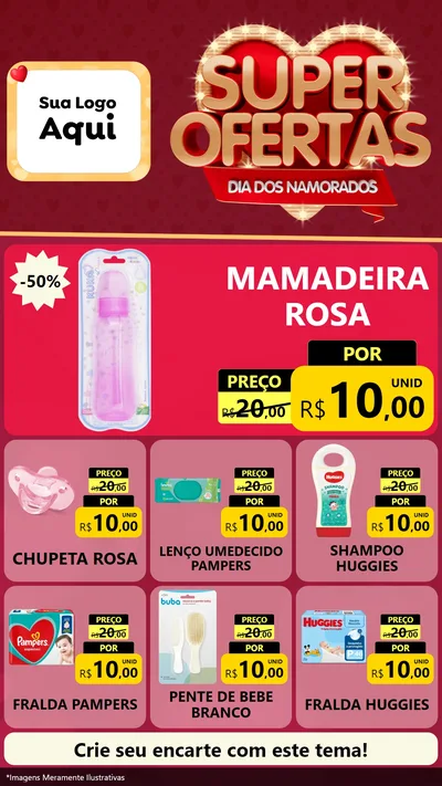 Modelo de Rede Social para Stories com o tema Dia dos Namorados para Bebês