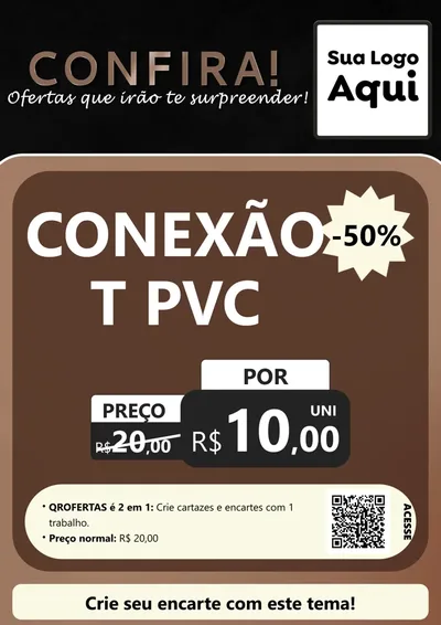Modelo de Cartaz para Cartaz A4 Vertical com o tema Confira! Ofertas que irão te surpreender! para Tubos e conexões