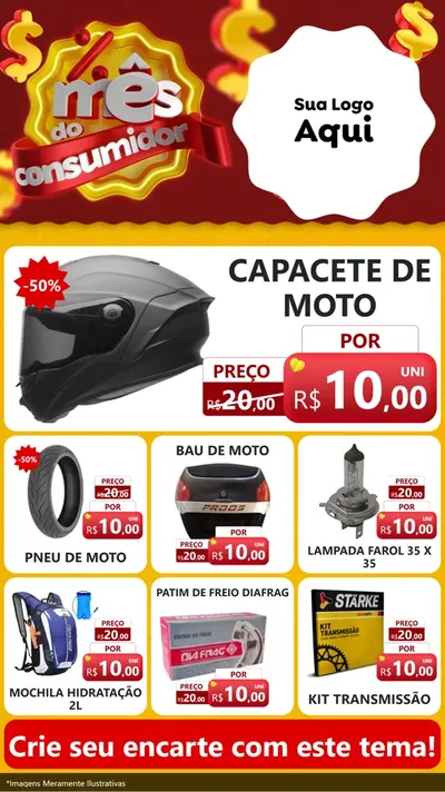 Modelo de Rede Social para Stories com o tema Mês do consumidor para Moto peças