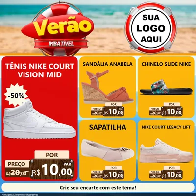 Modelo de Rede Social para Feed Facebook com o tema Verão Imbatível para Calçados