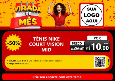 Modelo de Cartaz para Cartaz A4 Horizontal com o tema Virada de Mês para Calçados