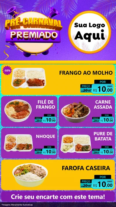 Modelo de TV para TV Vertical com o tema Pré-Carnaval Premiado para Restaurante