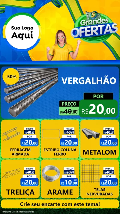 Modelo de Rede Social para Stories com o tema Grandes Ofertas para Ferragens