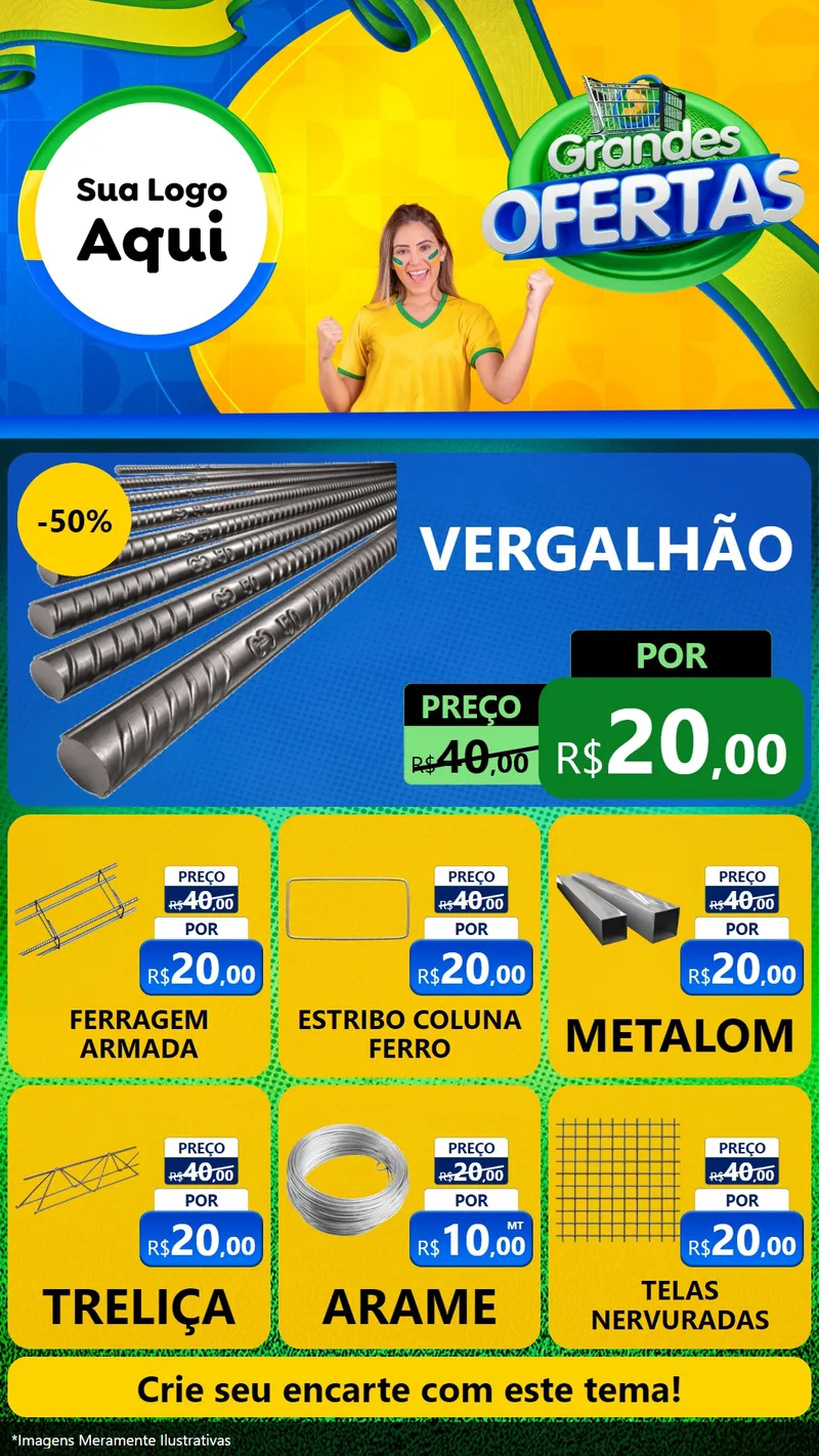 Modelo de Rede Social para Stories com o tema Grandes Ofertas para Ferragens