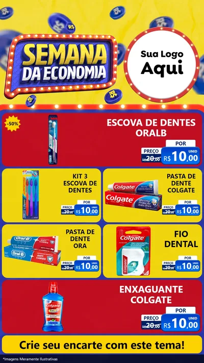 Modelo de TV para TV Vertical com o tema Semana da Economia para Higiene Pessoal