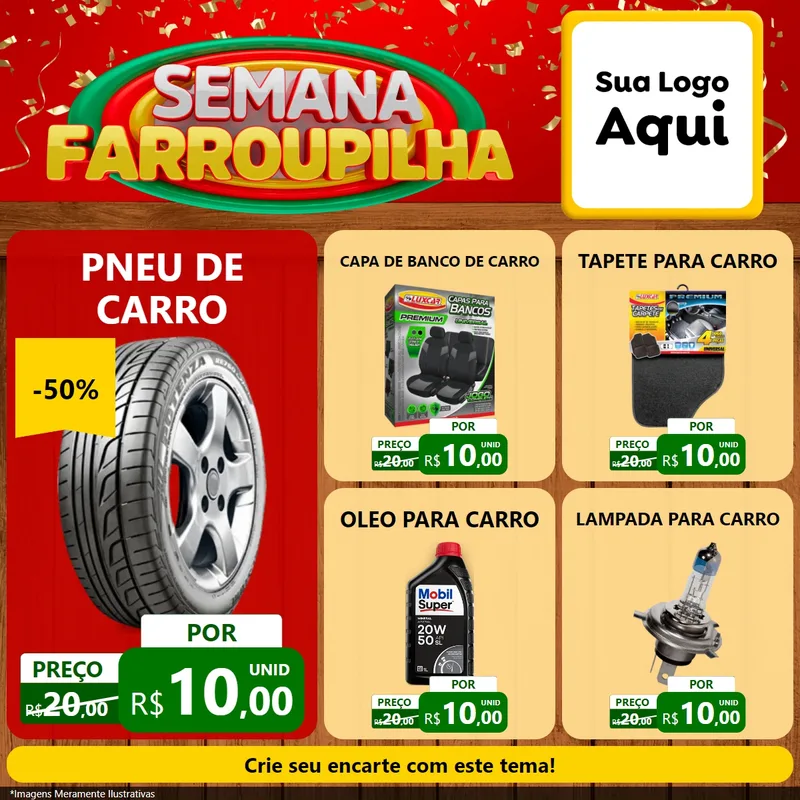 Modelo de Rede Social para Feed Facebook com o tema Semana Farroupilha para Auto peças