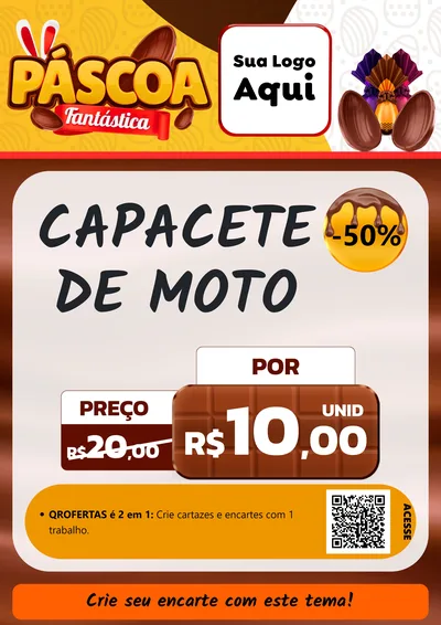 Modelo de Cartaz para Cartaz A4 Vertical com o tema Páscoa Fantástica para Moto peças
