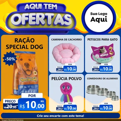 Modelo de Rede Social para Feed Facebook com o tema Aqui Tem Ofertas para Pet Shop