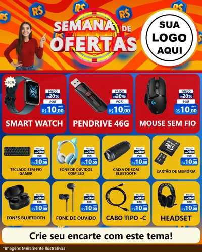 Modelo de Rede Social para Feed Instagram com o tema Semana de Ofertas para Informática