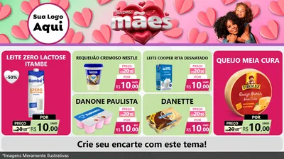 Modelo de TV para TV Horizontal com o tema Dia das Mães para Frios e Laticínios
