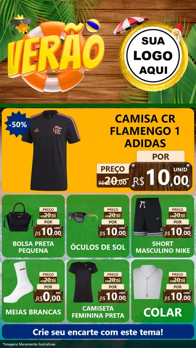 Modelo de Rede Social para Stories com o tema Verão para Roupas e acessórios