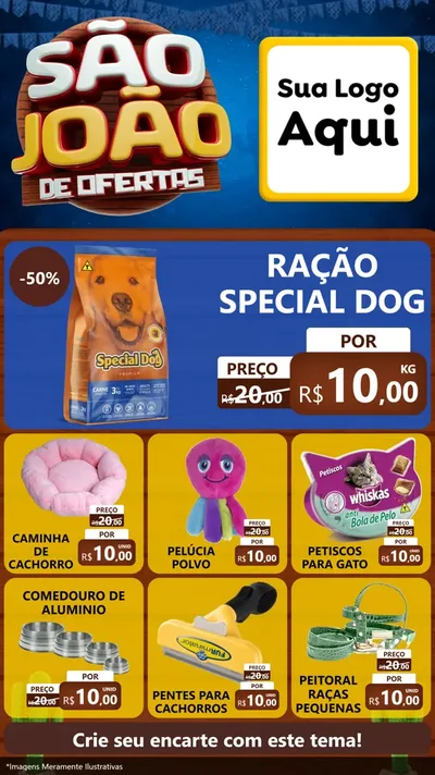 Modelo de Rede Social para Stories com o tema São João Ofertas Imbatíveis! - Junina para Pet Shop
