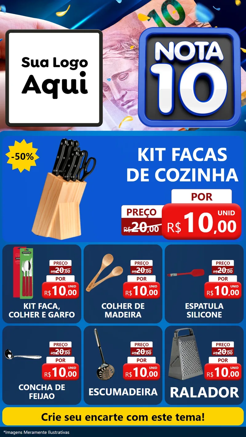 Modelo de Rede Social para Stories com o tema Nota 10 para Utilidades Domésticas