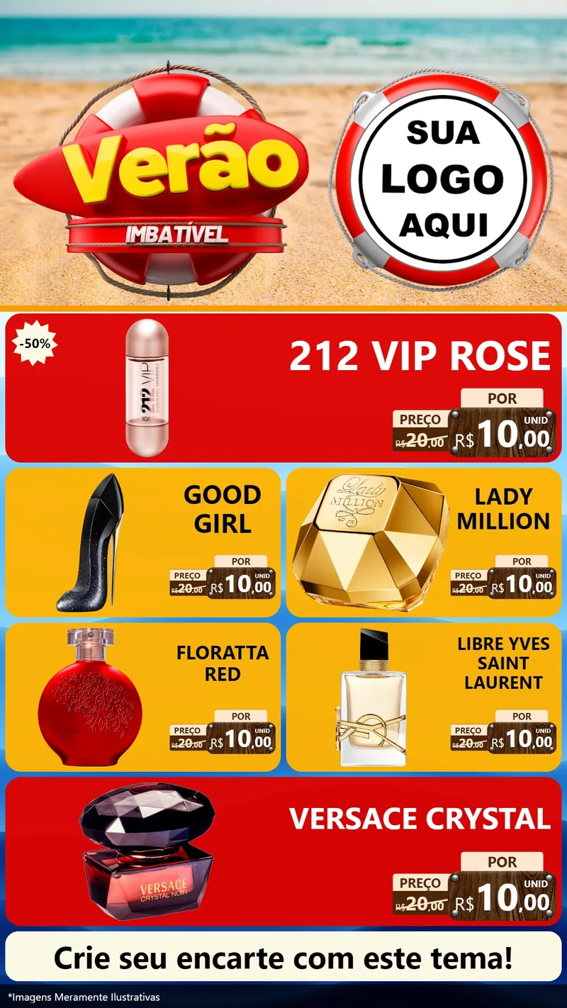 Modelo de TV para TV Vertical com o tema Verão Imbatível para Perfumes