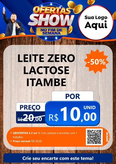Modelo de Cartaz para Cartaz A4 Vertical com o tema Ofertas Show No Fim De Semana para Frios e Laticínios