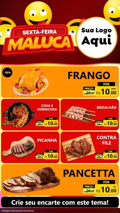 Modelo de TV para TV Vertical com o tema Sexta-feira Maluca para Assados