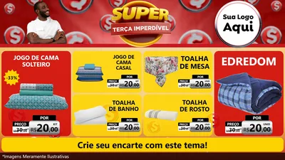 Modelo de TV para TV Horizontal com o tema Super Terça Imperdível para Cama, Mesa e Banho