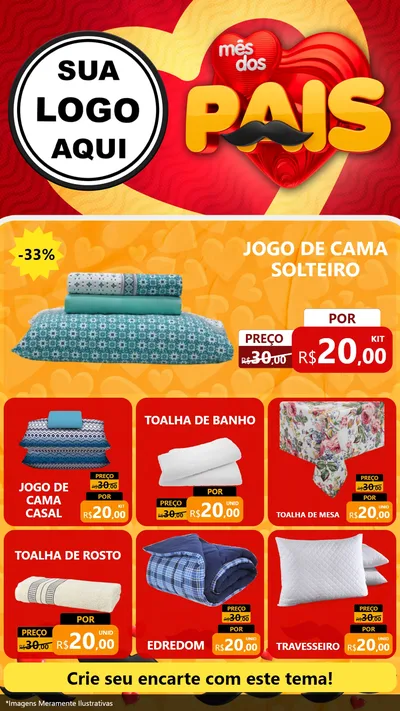Modelo de Rede Social para Stories com o tema Mês Dos Pais para Cama, Mesa e Banho
