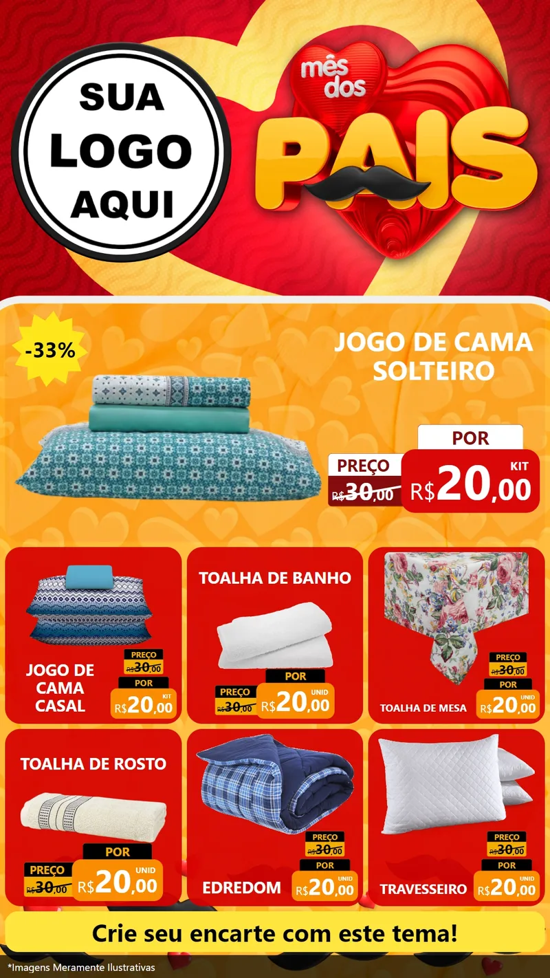 Modelo de Rede Social para Stories com o tema Mês Dos Pais para Cama, Mesa e Banho