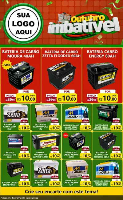 Modelo de Encarte para Encarte Grande com o tema Outubro Imbatível para Baterias Elétricas