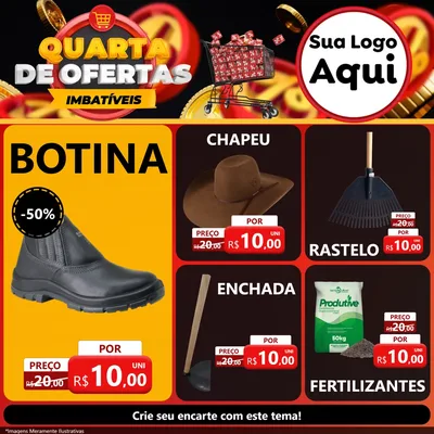 Modelo de Rede Social para Feed Facebook com o tema Quarta de Ofertas Imbatíveis para Agropecuária