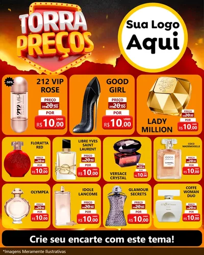 Modelo de Rede Social para Feed Instagram com o tema Torra Preços para Perfumes