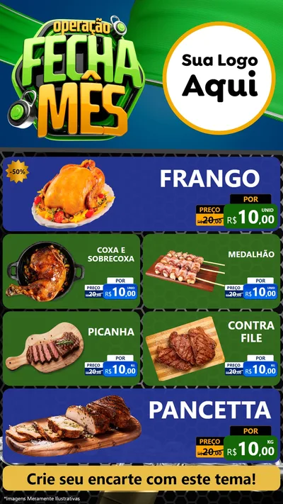 Modelo de TV para TV Vertical com o tema Operação Fecha Mês para Assados