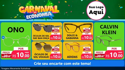 Modelo de TV para TV Horizontal com o tema Carnaval da Economia para Óticas