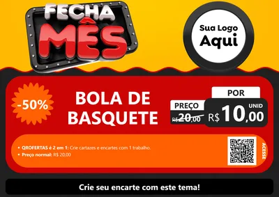 Modelo de Cartaz para Cartaz A4 Horizontal com o tema Fecha Mês para Artigos Esportivos