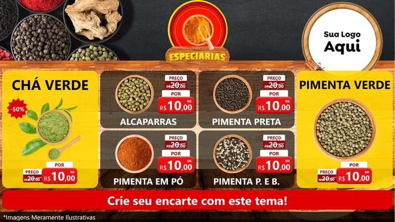 Modelo de TV para TV Horizontal com o tema Especiarias para Produtos Naturais