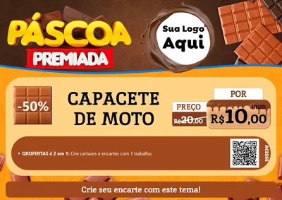 Modelo de Cartaz para Cartaz A4 Horizontal com o tema Páscoa Premiada para Moto peças