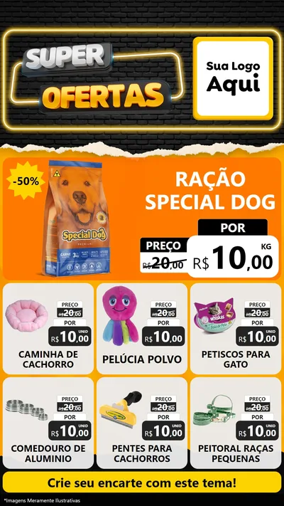 Modelo de Rede Social para Stories com o tema Super Ofertas para Pet Shop