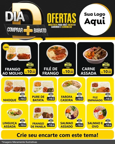 Modelo de Rede Social para Feed Instagram com o tema Dia D Mais Economia para Restaurante