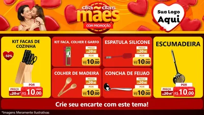 Modelo de TV para TV Horizontal com o tema Dia das Mães com Promoção para Utilidades Domésticas