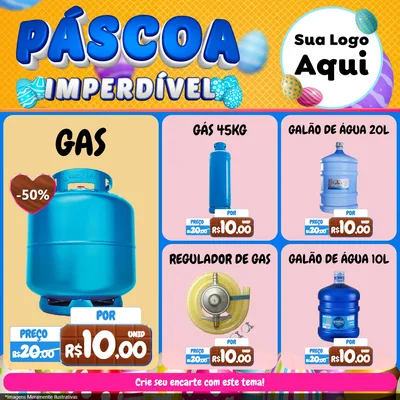 Modelo de Rede Social para Feed Facebook com o tema Páscoa Imperdível para Água e gás