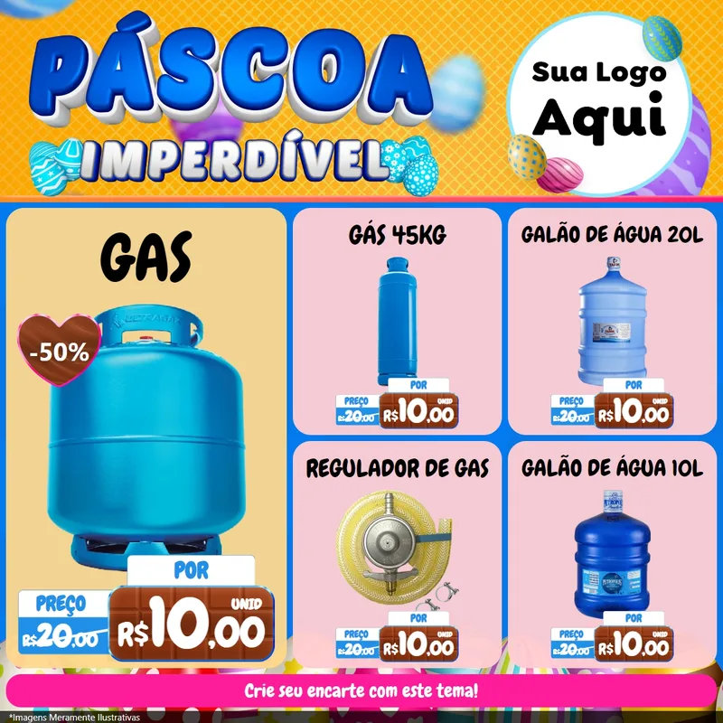 Modelo de Rede Social para Feed Facebook com o tema Páscoa Imperdível para Água e gás