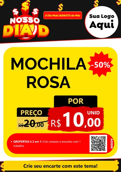 Modelo de Cartaz para Cartaz A4 Vertical com o tema Nosso Dia D para Papelaria