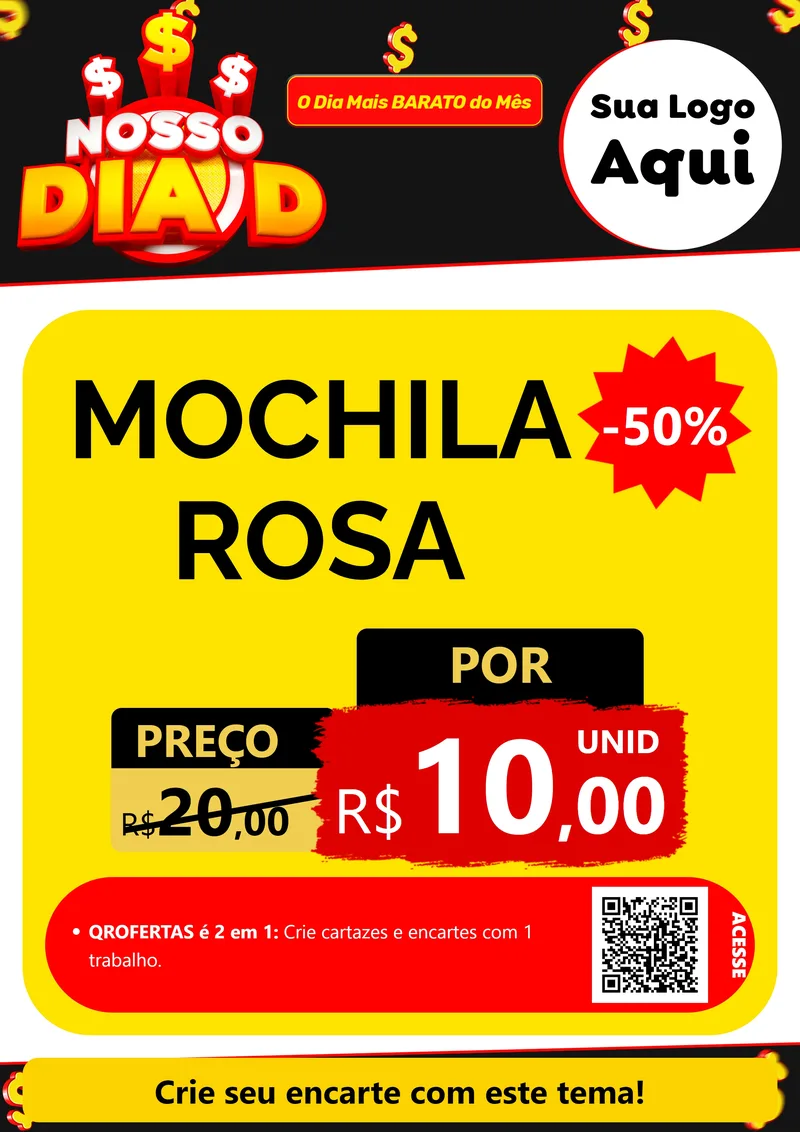 Modelo de Cartaz para Cartaz A4 Vertical com o tema Nosso Dia D para Papelaria