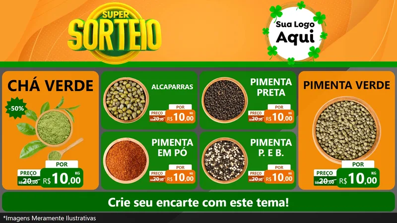 Modelo de TV para TV Horizontal com o tema Super Sorteio para Produtos Naturais