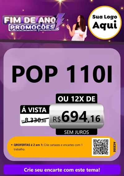 Modelo de Cartaz para Cartaz A4 Vertical com o tema Fim de Ano Promoções para Concessionaria de Motos